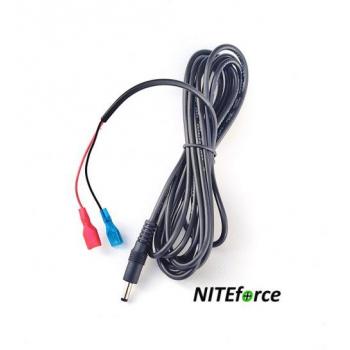 NITEforce akkujohto 6V/12V ulkoiselle DC virtalähteelle, 3 metriä