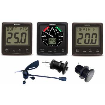 Raymarine i50 Speed ja Depth + i60 Wind järjestelmät antureineen