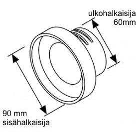 Webasto supistuskappale 90 mm Y-haaraan, 60 mm letku