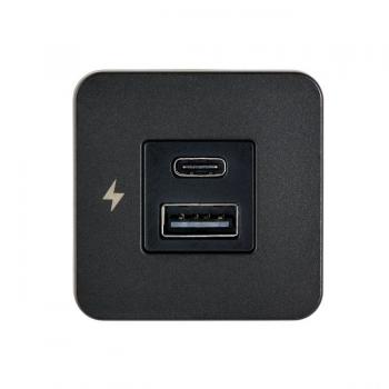 Scanstrut TILE USB-C, USB-A latauspistorasia, musta