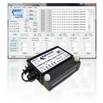 Noland RS11 NMEA 2000-väylämuunnin analogiselle moottoritiedolle